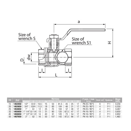Zawór kulowy VALVEX Onyx mosiądz niklowany, PN16 1 1/2'' GW z zaworkiem spustowym, uchwyt: dźwignia