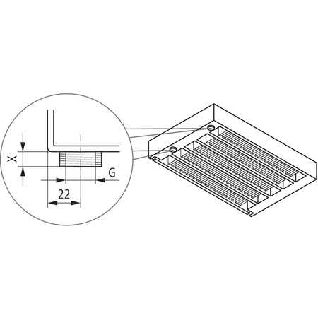 Konwektor Kermi V-Kon S Typ44 BH140x255x1400mm QN1921, weiß, 6 bar, m. Abd., Vent. re