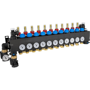 ProCalida CC 1 na 11 obiegów grzewczych, rotametry 0,75÷3,75 l/min