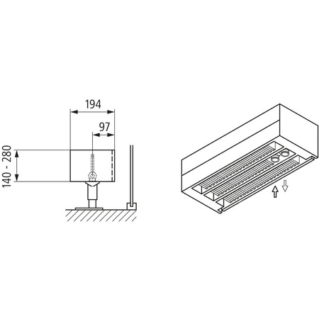 Konwektor Kermi Kon m. Str. Typ33 BH280x194x2400mm QN3792, weiß, 6bar, m. Abd., AB Uni.