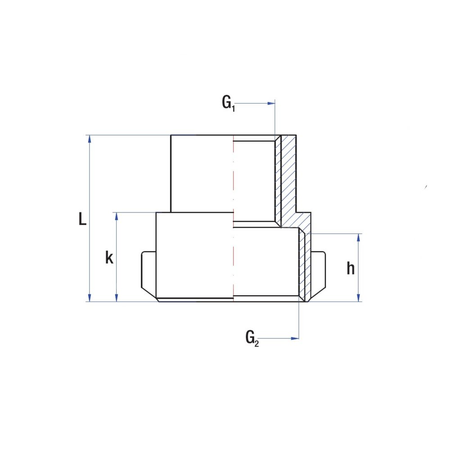 Mufa redukcja RUMET mosiądz 1'' x 3/4'' (GW), 35 mm
