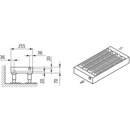 Konwektor Kermi Konvektor Typ54 BH70x255x2600mm QN2665, weiß, 6bar, m. Abd, AB 12