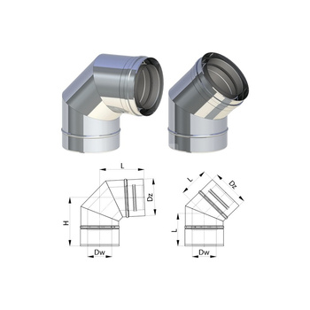 SP Kolano spalinowe z podparciem 90' DN 125