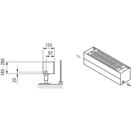 Konwektor Kermi L-Kon S Typ22 BH210x133x1400mm QN1308,weiß,6bar,o. Abd.,AB Uni.