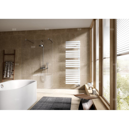 Grzejnik Grzej. Kermi®Credo®Half®flat 1400x600x37, srebro błyszczące, lewy