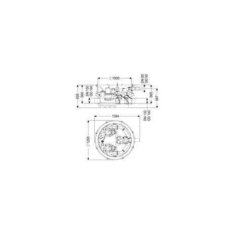MODUŁ TECHNICZNY DUO ECOLIFT XL POMPY 400V SPF1500-S3 z automatyczną klapą zwrotną do ścieków szarych do swob. ustawienia lub połączenia ze studz.