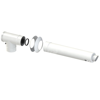 Rura powietrzno-spalinowa z zakończeniem poziomym Concept By JEREMIAS pp 80/125mm x 80/125mm, długość 750 mm