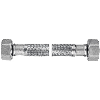 Wąż przyłączeniowy elastyczny FERRO z oplotem (stal), GW x GW, 1/2'' x 1/2'', długość 20 mm, z uszczelką