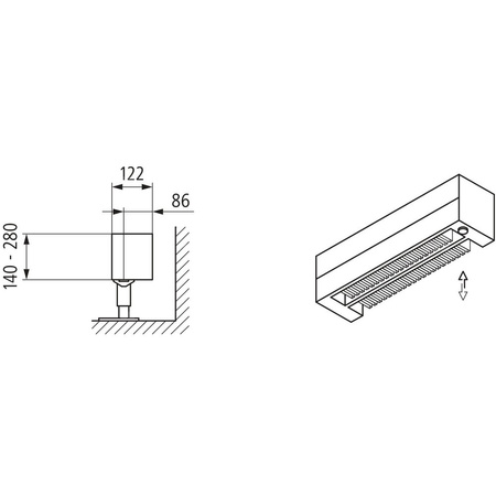 Konwektor Kermi Konvektor Typ22 BH70x122x800mm QN324, weiß, 6bar, o. Abd, AB 14