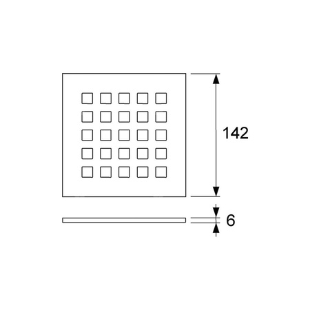 Ruszt ozdobny quadratum 142 x 142 mm do odpływu prysznicowego ze stali nierdzewnej TECE drainpoint S