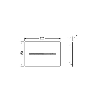 Mechanizm spłukujący elektroniczny do WC TECE solid, chrom połysk 12 V