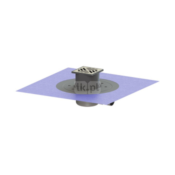 Wpust KESSEL Superflat z 1 przyłączem DN 40, odpływ pionowy (zdejmowany), kratka 100x100mm stal nierdzewna