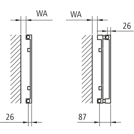 Grzejnik płytowy typ 11 KERMI HVN wym. 800 x 490 mm, kolor biały, moc 611 W
