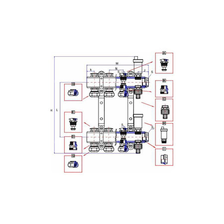 Rozdzielacz ogrzewania RUMET 71K 11 obwodowy