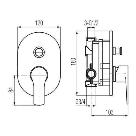 DALI Bateria wannowo-natryskowa podtynkowa