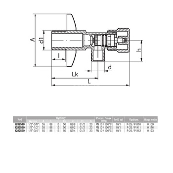 Zawór wodny VALVEX Opal GZ 1/2'' x GZ 1/2''