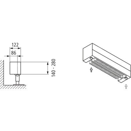 Konwektor Kermi Konvektor Typ22 BH140x122x2200mm QN1599,weiß,6bar, m. Abd., AB Uni.