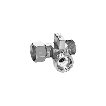 Zawór trójdrożny ARCO MINI mosiądz chromowany, średnica 1/2'' x 3/4'' x 1/2'' GZ x GZ x GW