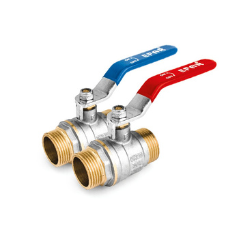 Kurek kulowy do wody powietrza glikolu (Z/Z rączka) ART. 124 EFAR 15/150 DN 1/2"Czer.