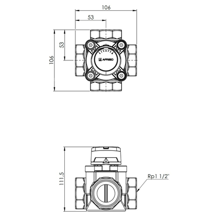 4-drogowy obrotowy zawór mieszający ARV 486 ProClick, DN40, Rp1 1/2'', Kvs 24 m3/h