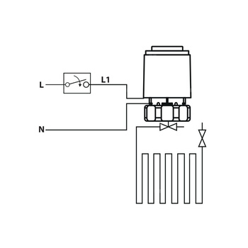 Siłownik termoelektryczny (NC), M30x1,5, 3,7mm