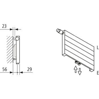 Kermi ściana grzewcza HHV11 560x61x5800 pozioma,RAL9016,6bar,z osłoną,prawa,L540