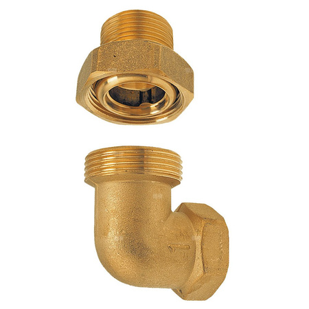 Śrubunek kątowy z oringiem 90' FERRO, mosiądz (żółty), 3/8'' (GW x GZ)