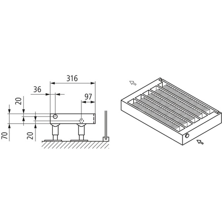 Konwektor Kermi V-Kon S Typ22 BH140x133x1200mm QN868, weiß, 6 bar, o. Abd., Vent. re