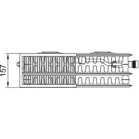 Grzejnik płytowy typ 33 KERMI X2 Plan-Vplus, prawy, z osłoną wym. 305 x 1005 mm, kolor biały, moc 1262 W