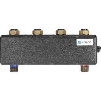 Rozdzielacz do instalacji c.o. AFRISO KSV 90-2 HW GZ 1'', 2-obieg. Nakrętka 1'', max. 50 kW