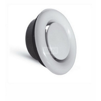 Anemostat wywiewny DN 125 biały, z ramką montażową