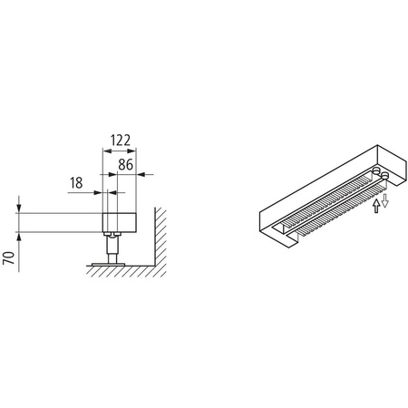 Konwektor Kermi Konvektor Typ22 BH280x122x4200mm QN4847, weiß, 6bar, o. Abd., AB Uni.