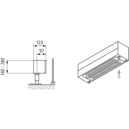 Konwektor Kermi Kon m. Str. Typ22 BH210x133x3800mm QN3549, weiß, 6bar, m. Abd., AB Uni.