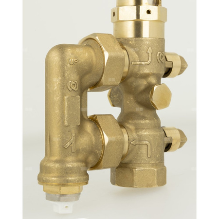 Zespół armatury serwisowej AHS 500 do pomp ciepła, z filtrem siatkowym, z przepływomierzem 5÷42 l/min, przyłącza GW G1''