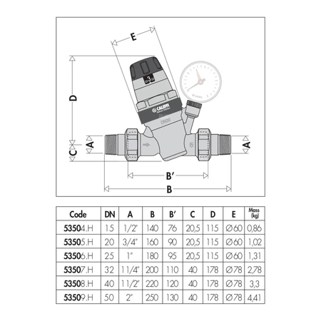 Regulator ciśnienia z wymiennym wkładem z manometrem oraz wskaźnikiem nastawy 3/4" praca w wysokiej temperaturze