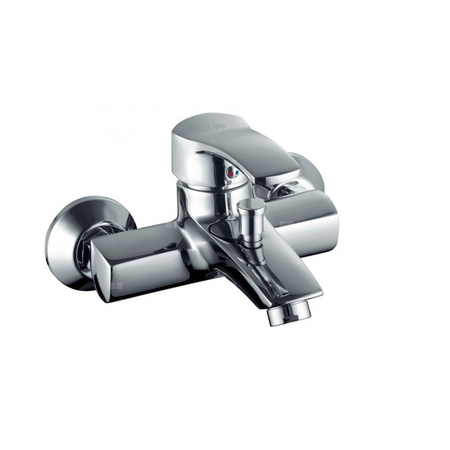 Bateria wannowa ścienna KFA Armatura KWARC, kolor chrom