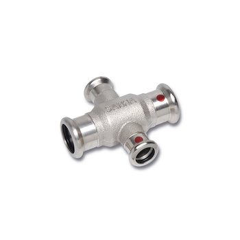 Czwórnik Concept By SANHA Therm jednopłaszczyznowy stal 15 mm x 15 mm x 12 mm x 12 mm, zw x zw x zw x zw