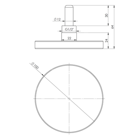 Termometr bimetaliczny AFRISO BiTh fi 100 mm 0…120'C tuleja 40 mm połączenie ax