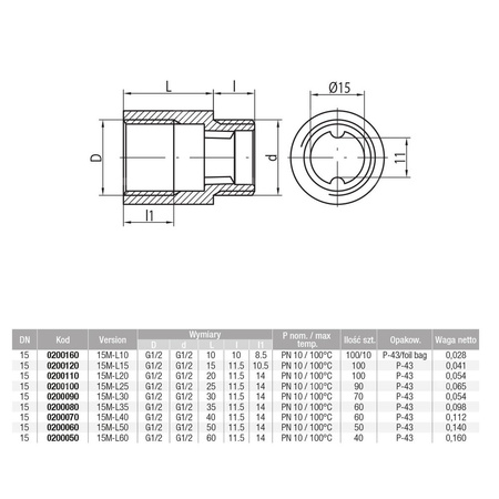 TWIST Przedłużka 1/2" 35mm mosiądz