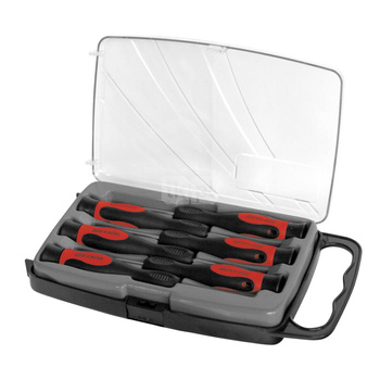 Zestaw 6 wkrętaków precyzyjnych: 3 płaskie 1,5/2/2,5 + 3 krzyżakowe PH00/PH0/PH1