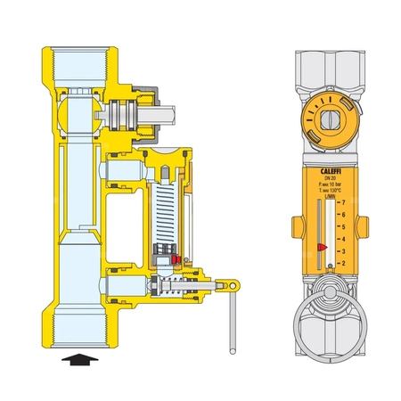 Zawór równoważący z przepływomierzem przeznaczony do instalacji solarnych 3/4" 2-7