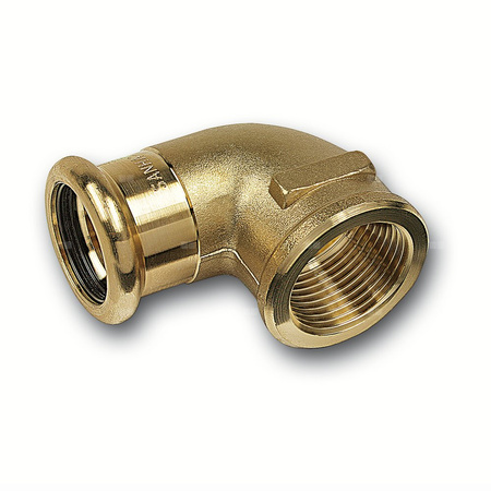 Kolano 90' SANHA PURAPRESS, brąz, 14 mm x 1/2'' (zw x GW)