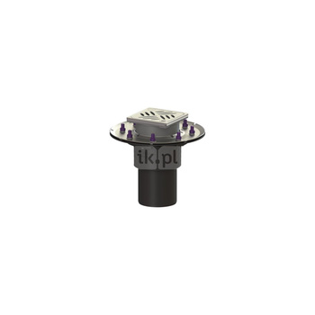 Wpust KESSEL Ecoguss z 1 przyłączem DN 100, odpływ pionowy (zdejmowany), kratka 120x120mm stal nierdzewna