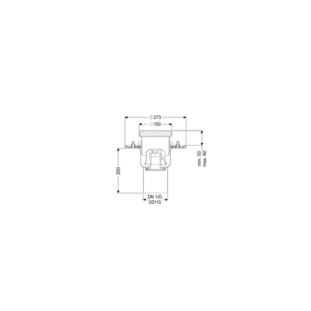 Wpust Ferrofix DN100, odpł.boczny, z nasadką / rusztem kratowym 138x138 ze stali nierdzewnej, sys.125