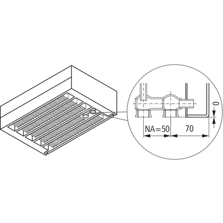 Konwektor Kermi Kon m. Str. Typ33 BH70x194x1200mm QN864, weiß, 6bar, o. Abd, AB 12