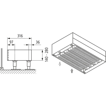 Konwektor Kermi Kon m. Str. Typ55 BH70x316x500mm QN549, weiß, 6bar, o. Abd, AB 12