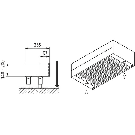 Konwektor Kermi Kon m. Str. Typ44 BH210x255x1500mm QN2867, weiß, 6bar, m. Abd., AB Uni.