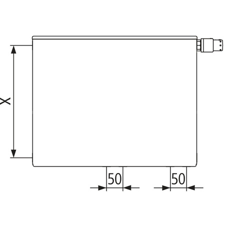 Grzejnik płytowy typ 10 KERMI Plan-Vplus, prawy wym. 405 x 905 mm, kolor biały, moc 334 W