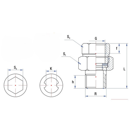 Śrubunek RUMET mosiądz 1/2'' x 1/2'' (gw x gz), z uszczelką