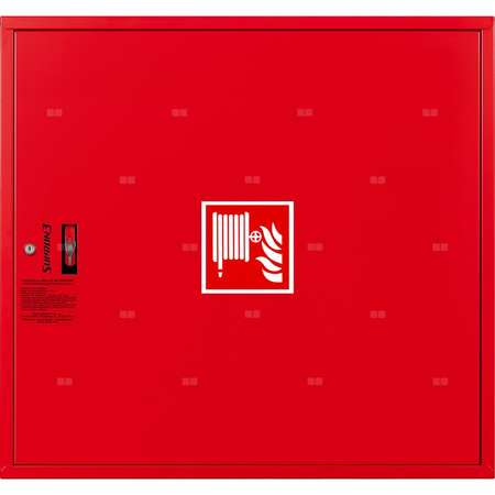 Hydrant DN 33 zawieszany, wąż 20 m, ocynk fasada, zamek patent, RAL 3000